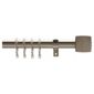 28mm Premium Fixed Length Curtain Pole Cube Finial, Satin Steel 300cm
