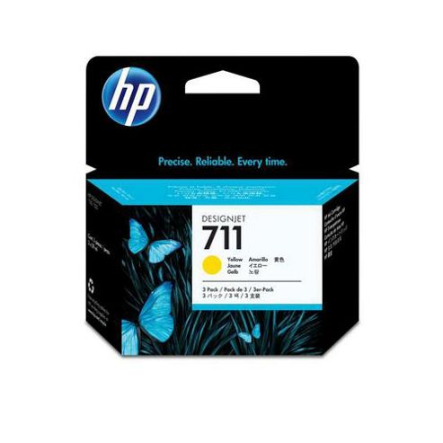 Image of Hewlett-packard Cz136a No.711 Ink Cartridge 29ml (pack Of 3) -yellow