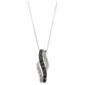 9 ct White Gold Black And White Diamond Wave Pendant