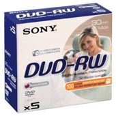 Sony 8cm DVD-RW Jewel Case Pack of 5