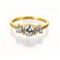 Gold Plated Silver Cubic Zirconia 3-Stone Ring, M