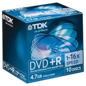 TDK DVD+R Slim Jewel case Pack of 10