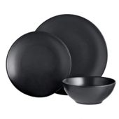 Tesco Matt Dinner Set Black, 12Piece