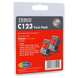 Tesco C123 Colour Printer Ink Cartridge (Compatible with printers using Canon CL-41 Colour Cartridge)