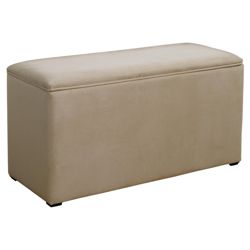 Hove Velvet Ottoman, Cream
