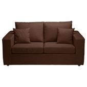 Maison Small Fabric Sofa, Chocolate
