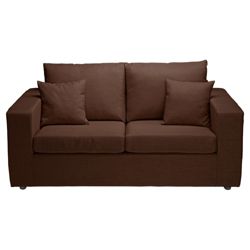 Maison Small Fabric Sofa, Chocolate