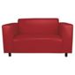 Stanza Leather Effect Small Sofa, Red