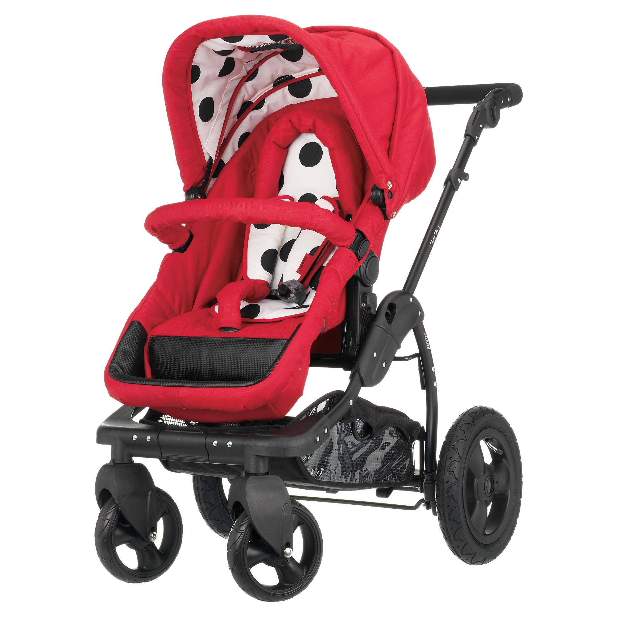 Obaby Zezu Pramette, Dotty Red car seat is available separately