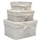 Tesco Wicker Lined Baskets Set Of 3 White
