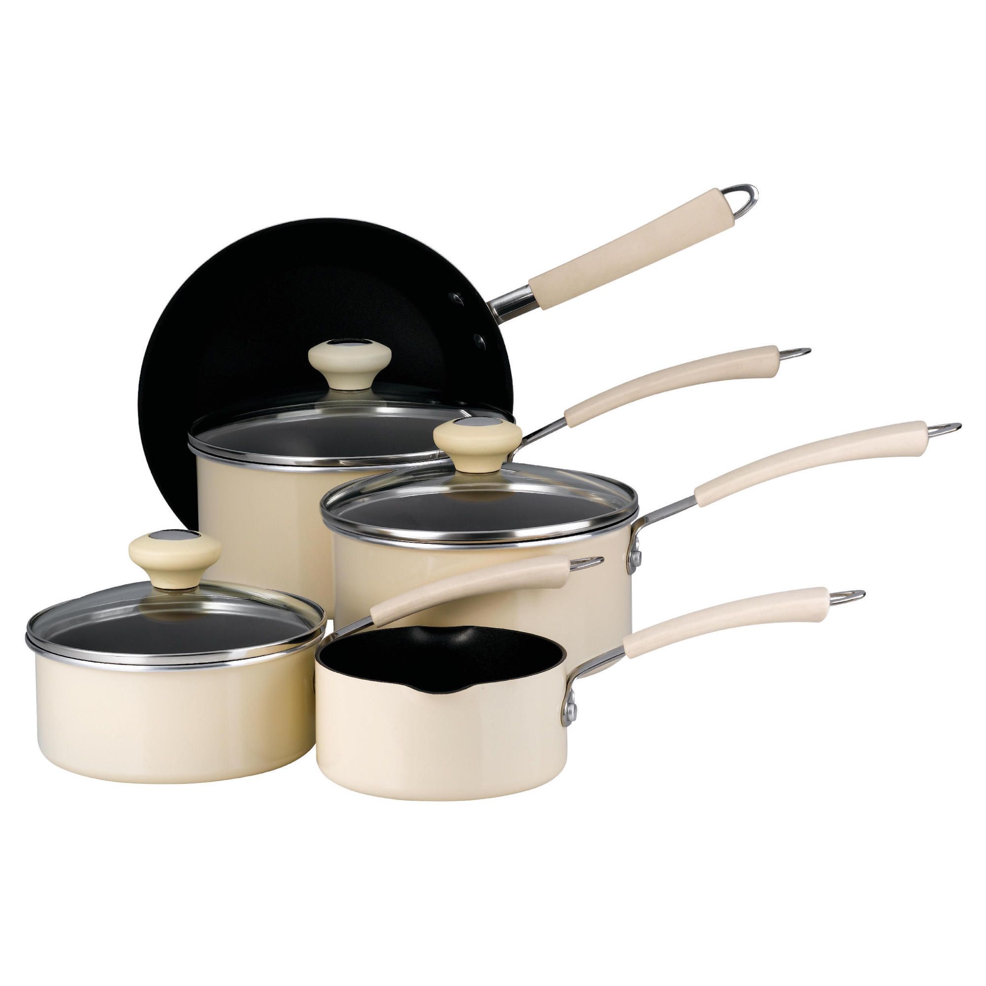 Prestige 5 piece Non-Stick Sauce Pan Set - Almond