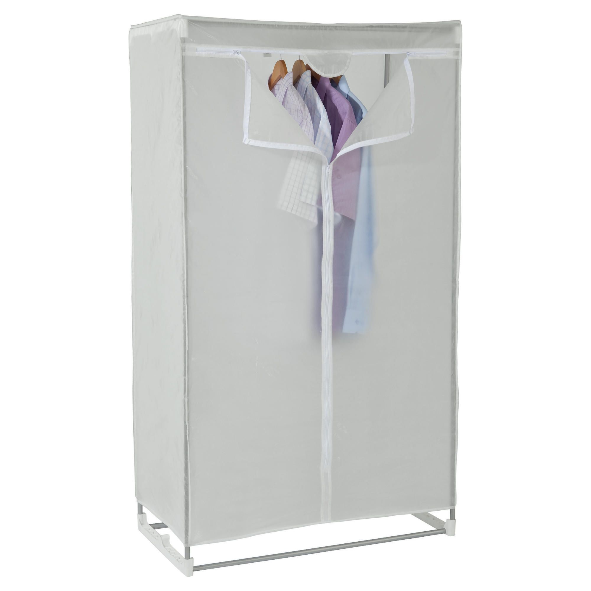 Single covered tidy rail wardrobe