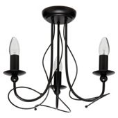 Tesco Lighting Candelabra Ceiling Fitting 3 Light Black Finish