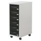 Pierre Henry A4 6 Drawer Filing Cabinet, Silver With Black Drawers