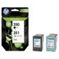 HP 350 / HP 351 Printer Ink Cartridge - Black & Colour Combo (SD412EE)