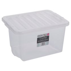Wham Crystal 24L Underbed storage box with lid, clear