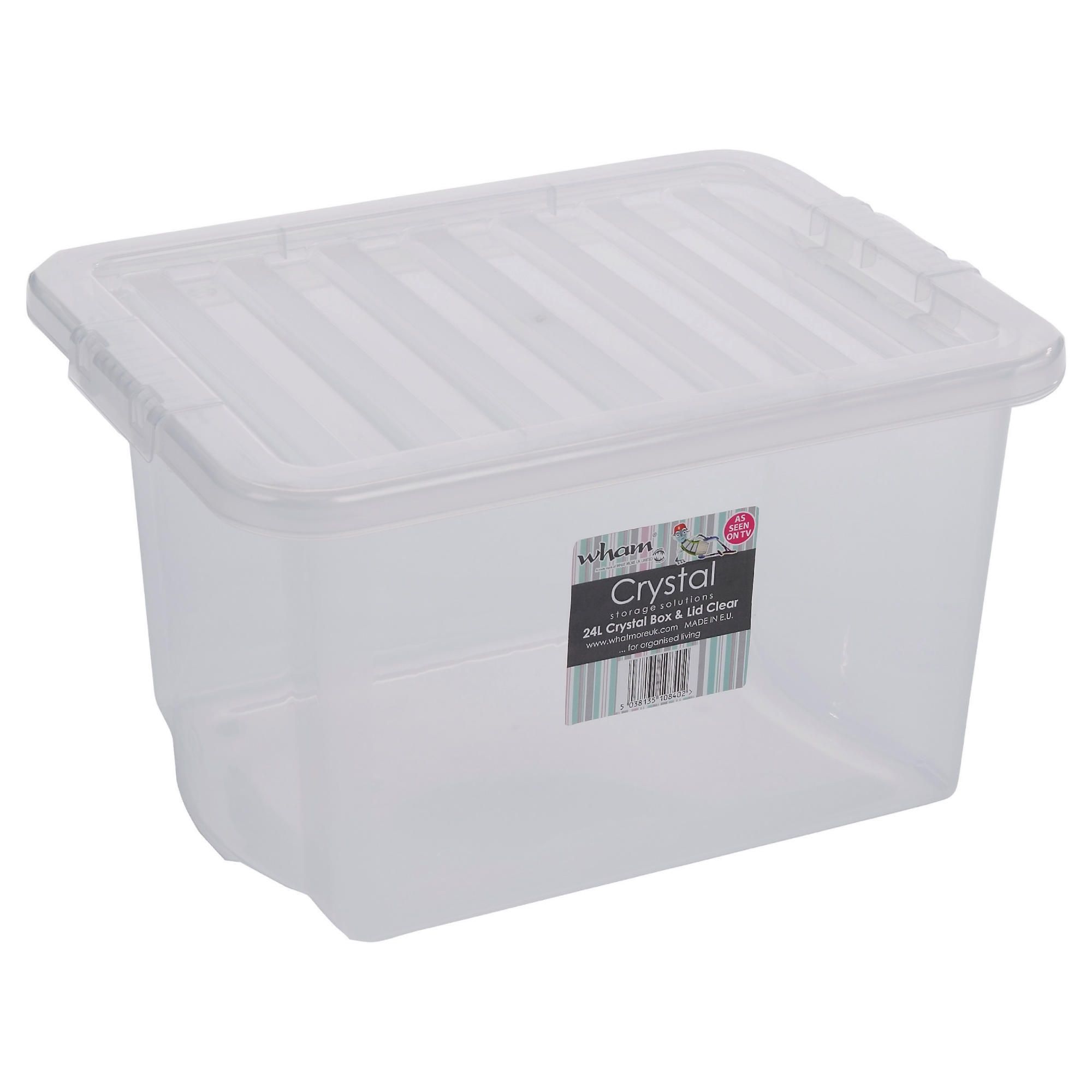 Wham Crystal 24L storage box with lid, clear Wham Crystal 24L storage box with lid, clear
