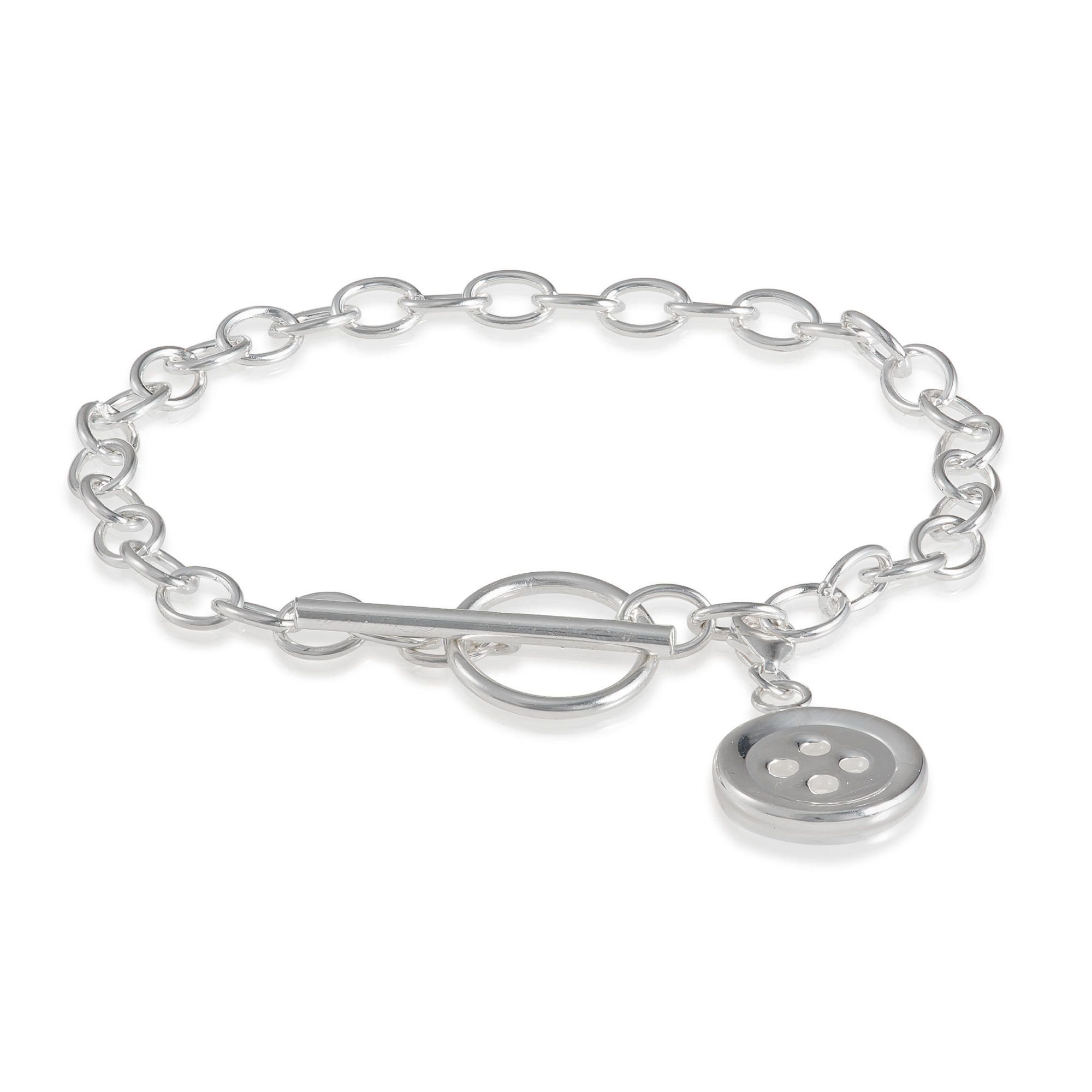 Sterling Silver Button Bracelet Sterling Silver Button Bracelet