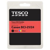 Tesco C53 Black and Colour Printer Ink Cartridge multipack (Compatible with printers using Canon BCI-24BK & C Cartridge)