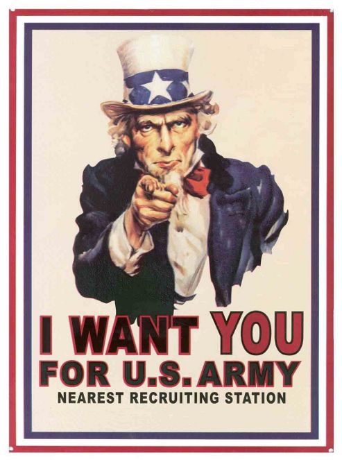 Image of Uncle Sam I Want You! Tin Sign