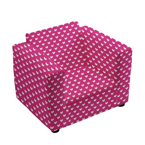 Image of Children's Pink Hearts Upholstered Armchair With Straight Arms