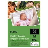 Tesco 190 GM A4 Photo Paper - 20 Sheets