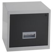 Pierre Henry A4 1 Drawer Maxi Filing Cabinet, Silver With Black Drawer