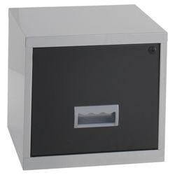 Pierre Henry A4 1 Drawer Maxi Filing Cabinet, Silver With Black Drawer