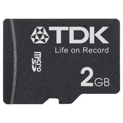 TDK 2GB Micro SD Memory Card, Black