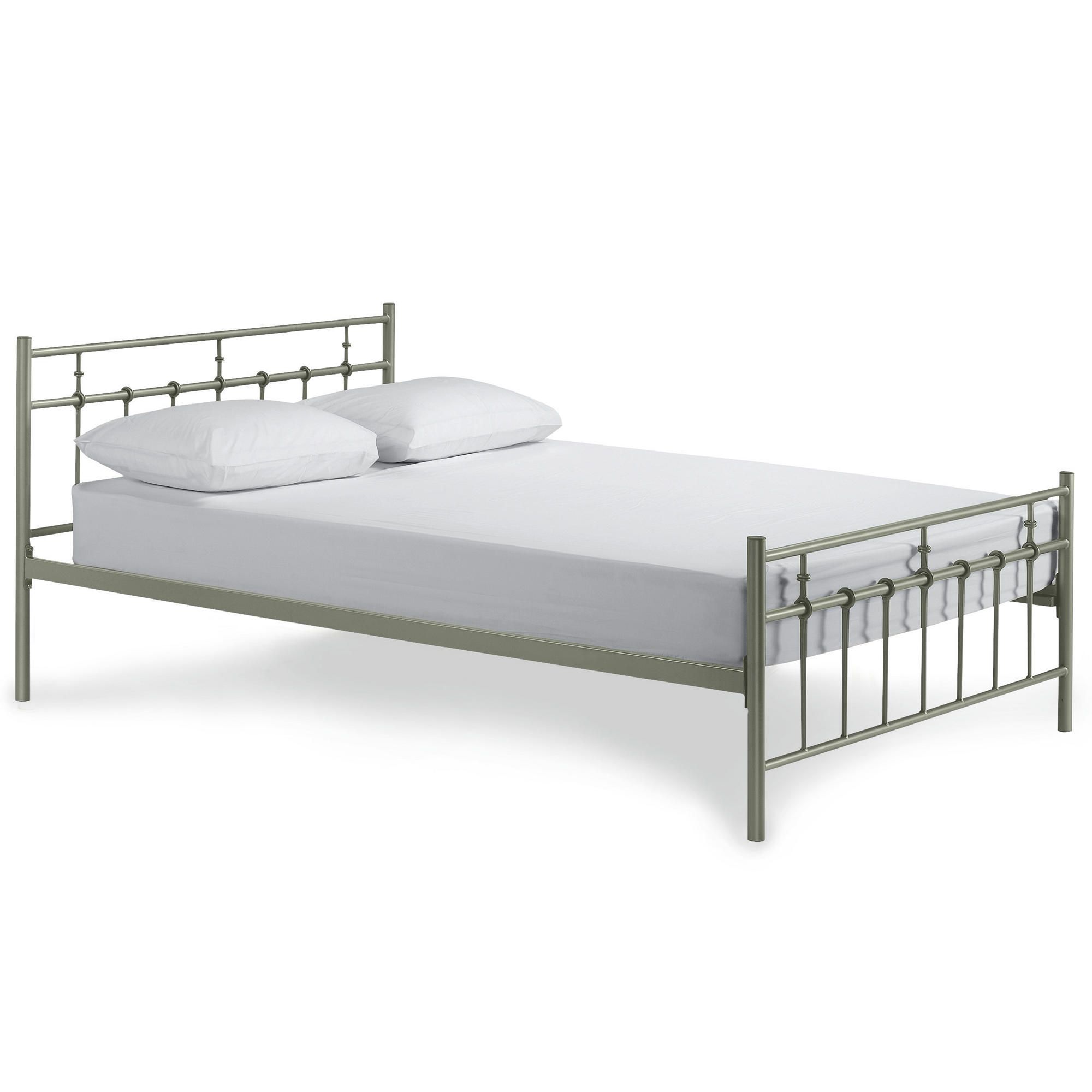Caen Double Bed Frame, Silver