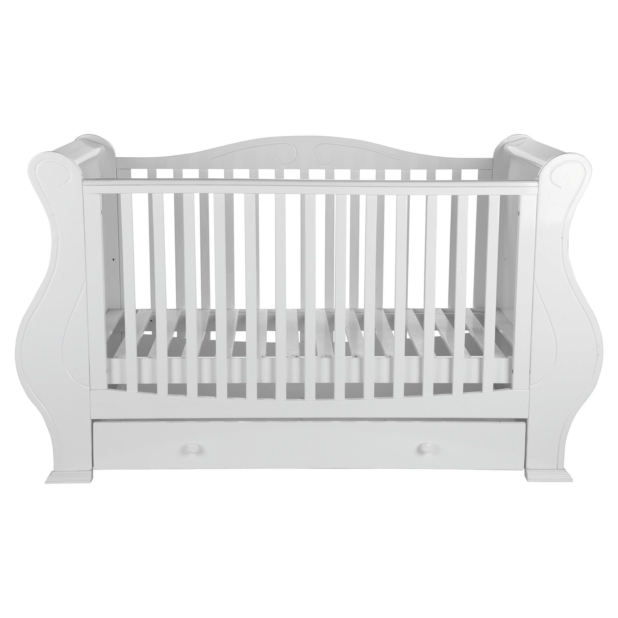 Tutti Bambini Louis Fix Side Sleigh Marie Cot Bed, White at Tesco Direct