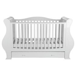 Tutti Bambini Louis Fix Side Sleigh Marie Cot Bed, White