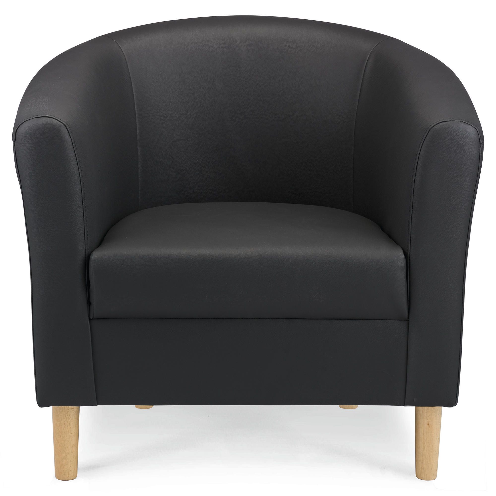 Tub Chair Leather Effect Black