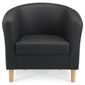 Tub Chair Leather Effect Black