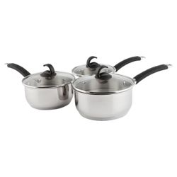 Russell Hobbs 3 piece Stainless Steel Saucepan Set