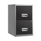 Pierre Henry 2 Drawer Maxi Filing Cabinet, Silver