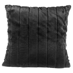 Tesco Ribbed Faux Fur Cushion Black