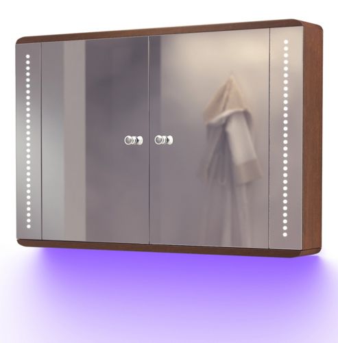 Image of Audio Oak Cabinet With Underlighting, Bluetooth, Demist, Sensor & Shaver K83uaud