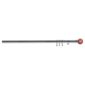 Premium Extendable Metal Curtain Pole With Red Dimpled Ball Finial 25-28mm 1.2-2.1M Chrome