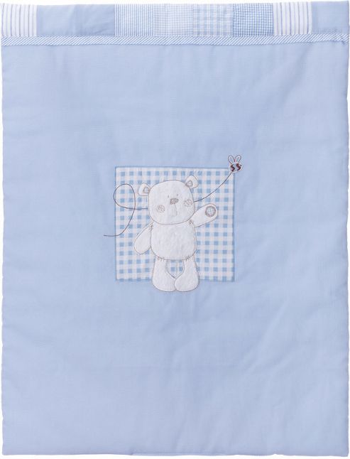 Image of Obaby B Is For Bear Crib Quilt And Bumper In Blue (set Of 2) - Blue