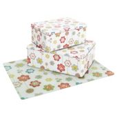 Tesco Pop Floral Set of 2 Cake Tins and Work Surface Protector Set