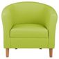 Tub Chair Leather Effect Lime Green