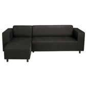 Stanza Leather Effect Left Hand Corner, Black
