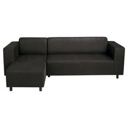 Stanza Leather Effect Left Hand Corner, Black