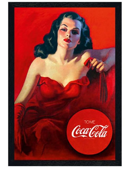 Image of Coca-cola Black Wooden Framed Red Dress Poster