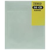 Tesco Plastic CD Sleeves 50 Pack