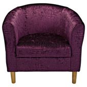 Tub Chair Velvet Effect Purple