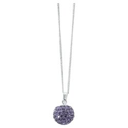 Silver Tanzanite Colour Crystal Set Pendant
