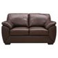Alberta Small Leather Sofa, Chocolate