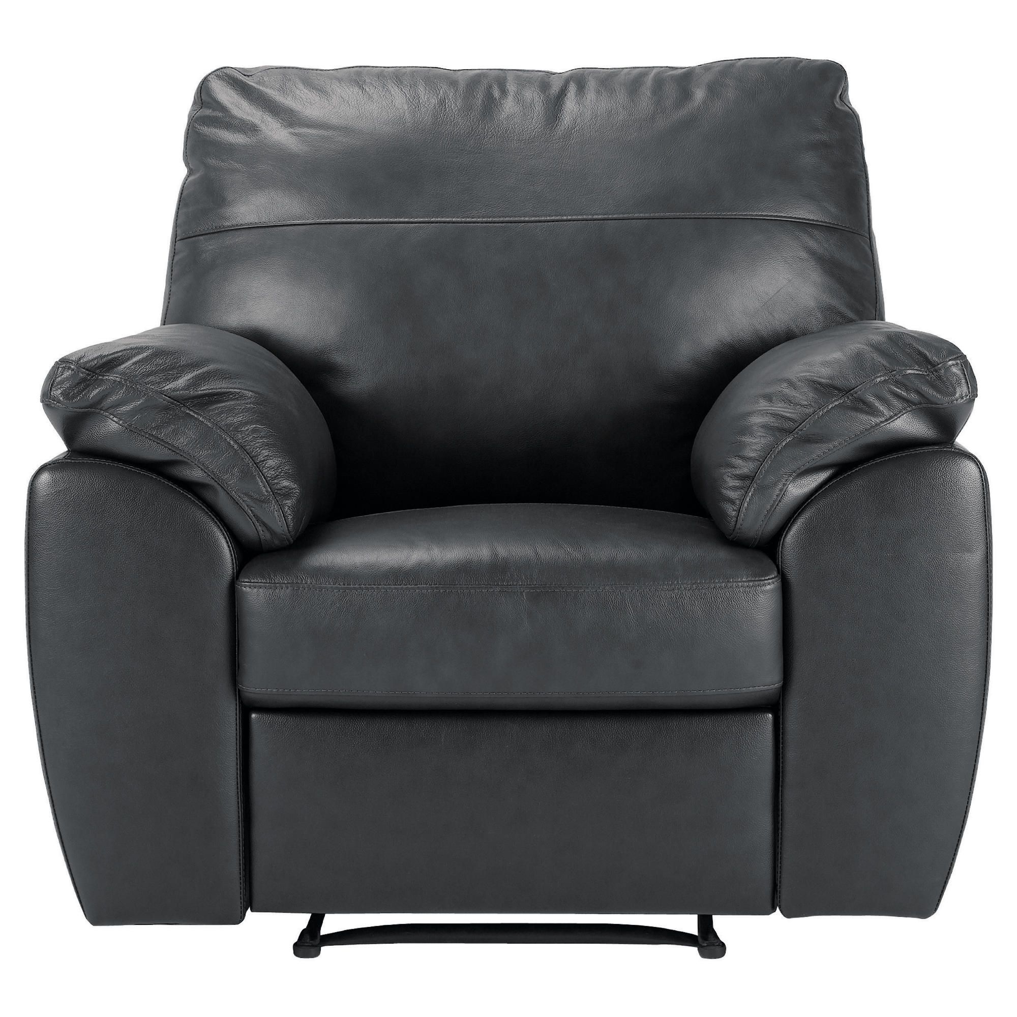 Alberta Leather Recliner Armchair, Black at Tesco Direct